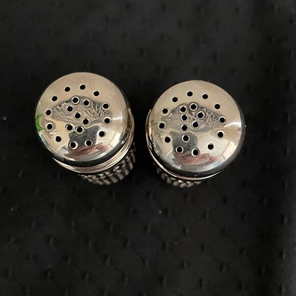 Vintage Silver Plate Cobalt Blue Salt and Pepper Shakers - Picture 2 of 5